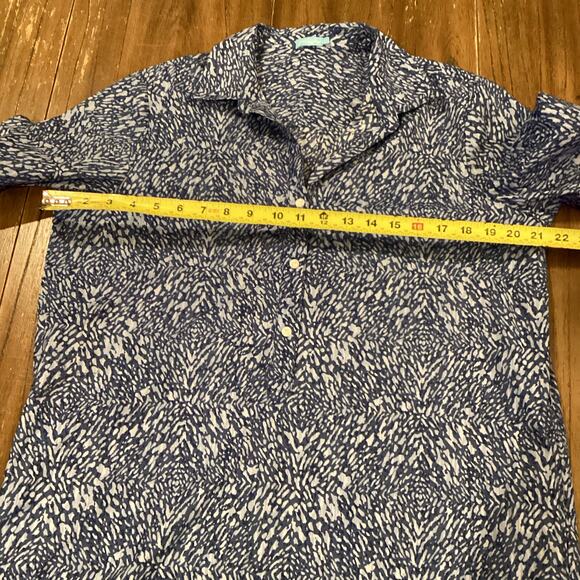 J. McLaughlin Arissa Shirt dress collared Cap Sleeve Popover blue Beatriz Spot L - Picture 7 of 8
